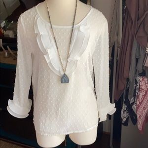 Ruffle sheer blouse